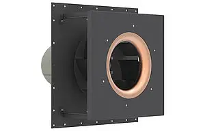 black explosion proof process air fan ATEX PR352 frontal view 45 degrees rotated