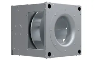 cetrifugal fan ZAventero wih EC technology frontal view rotated 45 degrees to the right