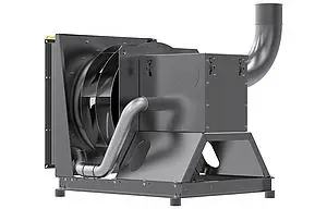 black centrifugal fan PK 802 special application without housing backside 45 degreed rotated