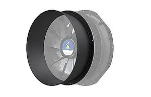 black highend-diffusor ZAplus+ mounted on ZAplus housing frontal view 45 degrees rotated