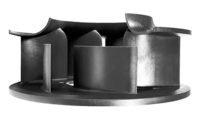 schwarzer Radialventilator liegend